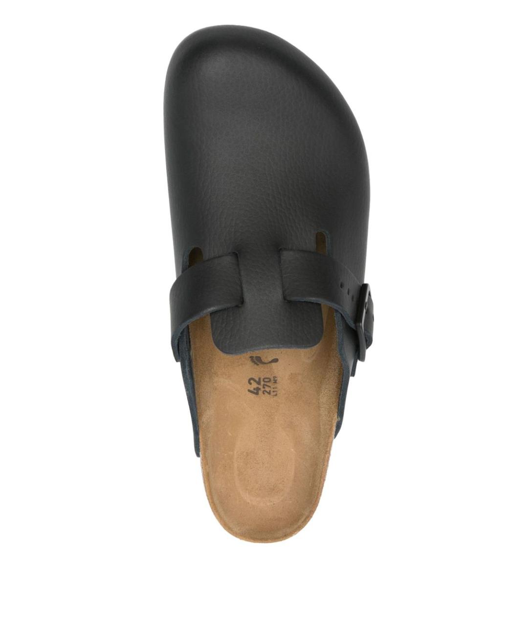 BIRKENSTOCK Черные кожаные шлепанцы, фото 2