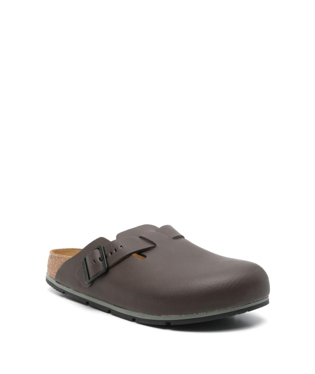 BIRKENSTOCK Коричневые кожаные шлепанцы, фото 4