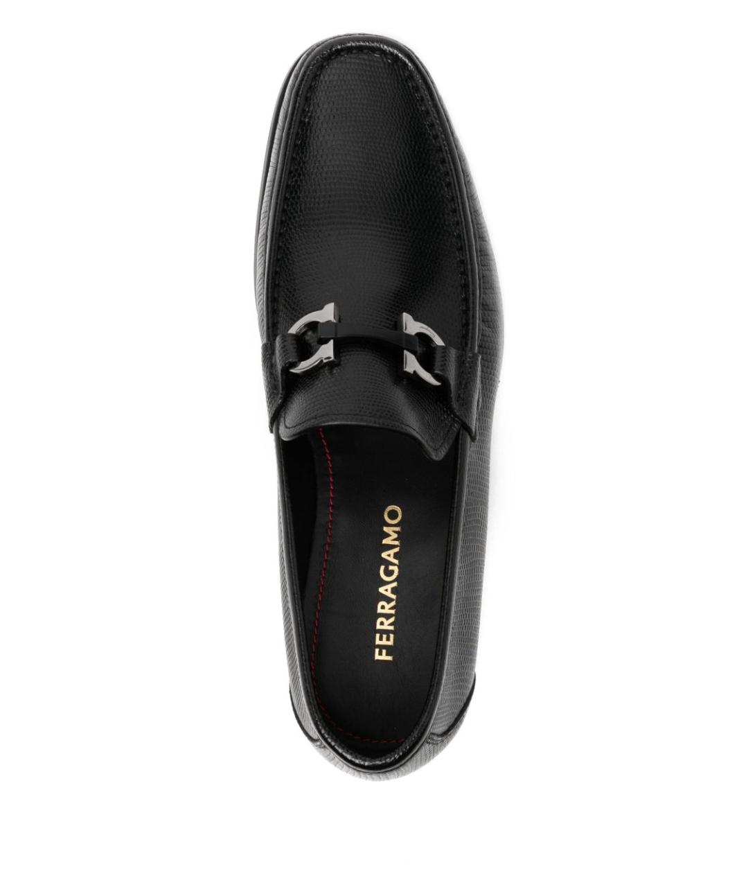 FERRAGAMO Черные кожаные лоферы, фото 3