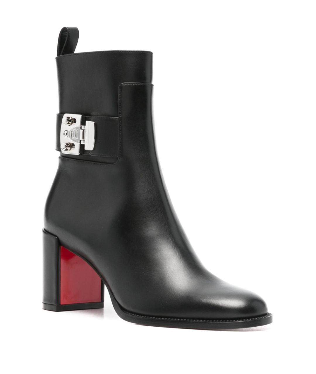 CHRISTIAN LOUBOUTIN Черные кожаные ботильоны, фото 3