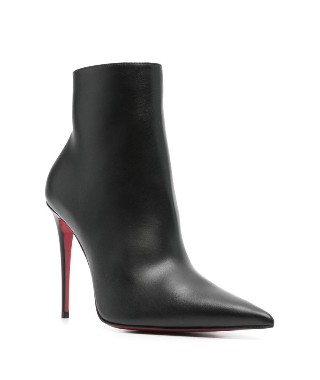 CHRISTIAN LOUBOUTIN Черные кожаные ботильоны, фото 2