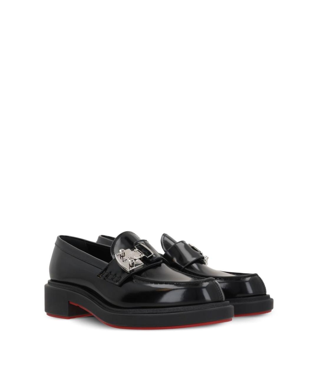 CHRISTIAN LOUBOUTIN Черные кожаные лоферы, фото 4