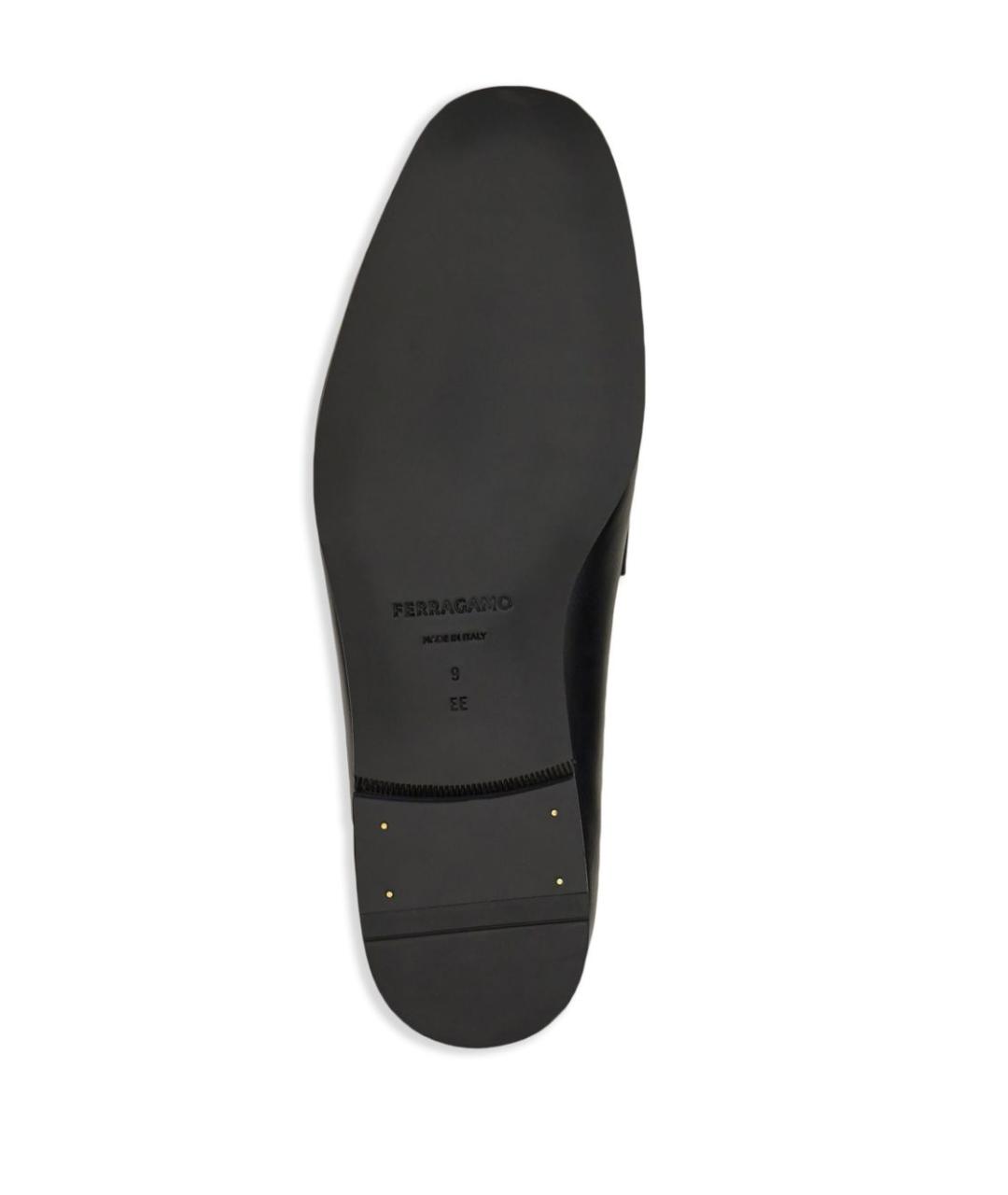 FERRAGAMO Черные кожаные лоферы, фото 3
