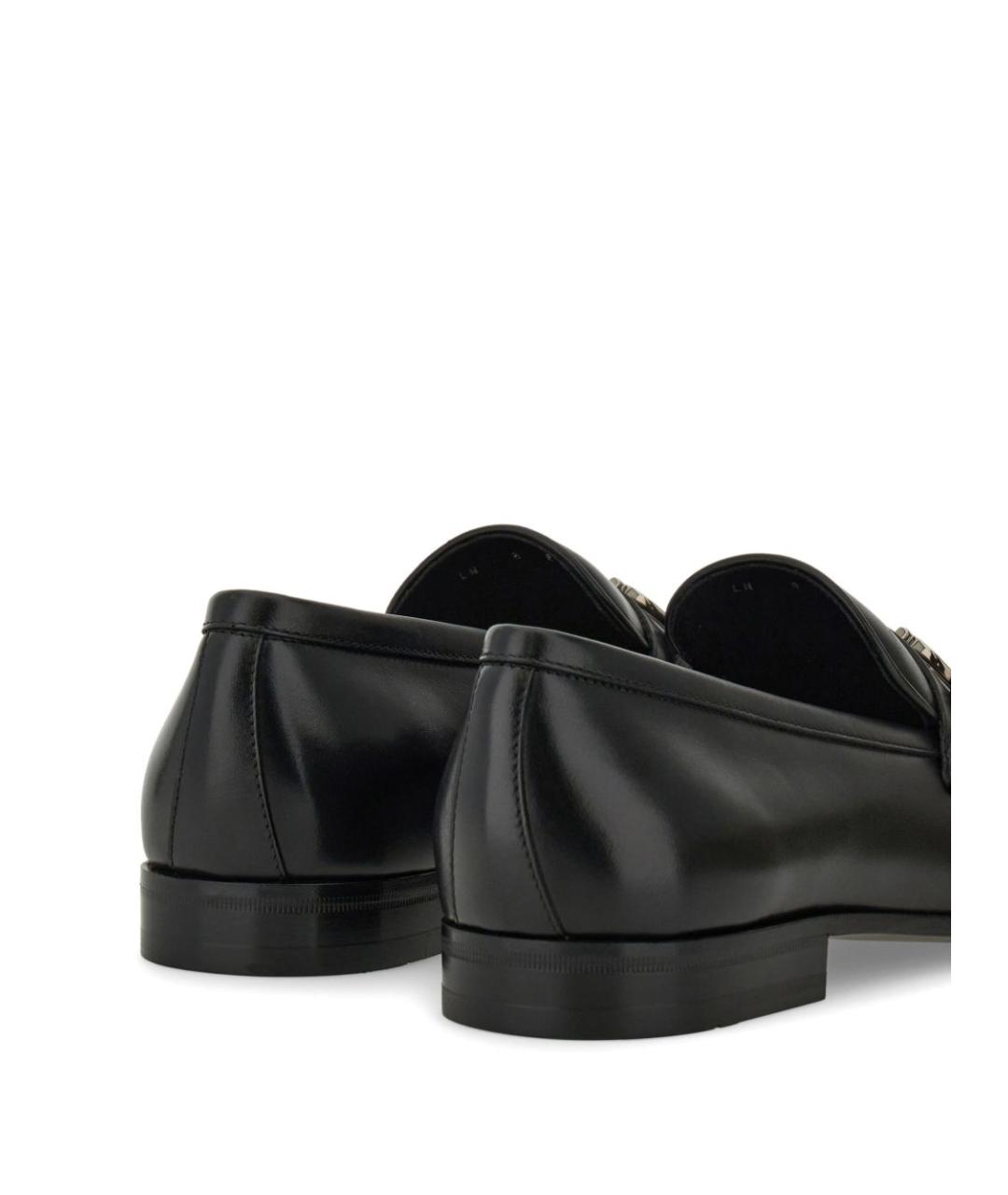 FERRAGAMO Черные кожаные лоферы, фото 4