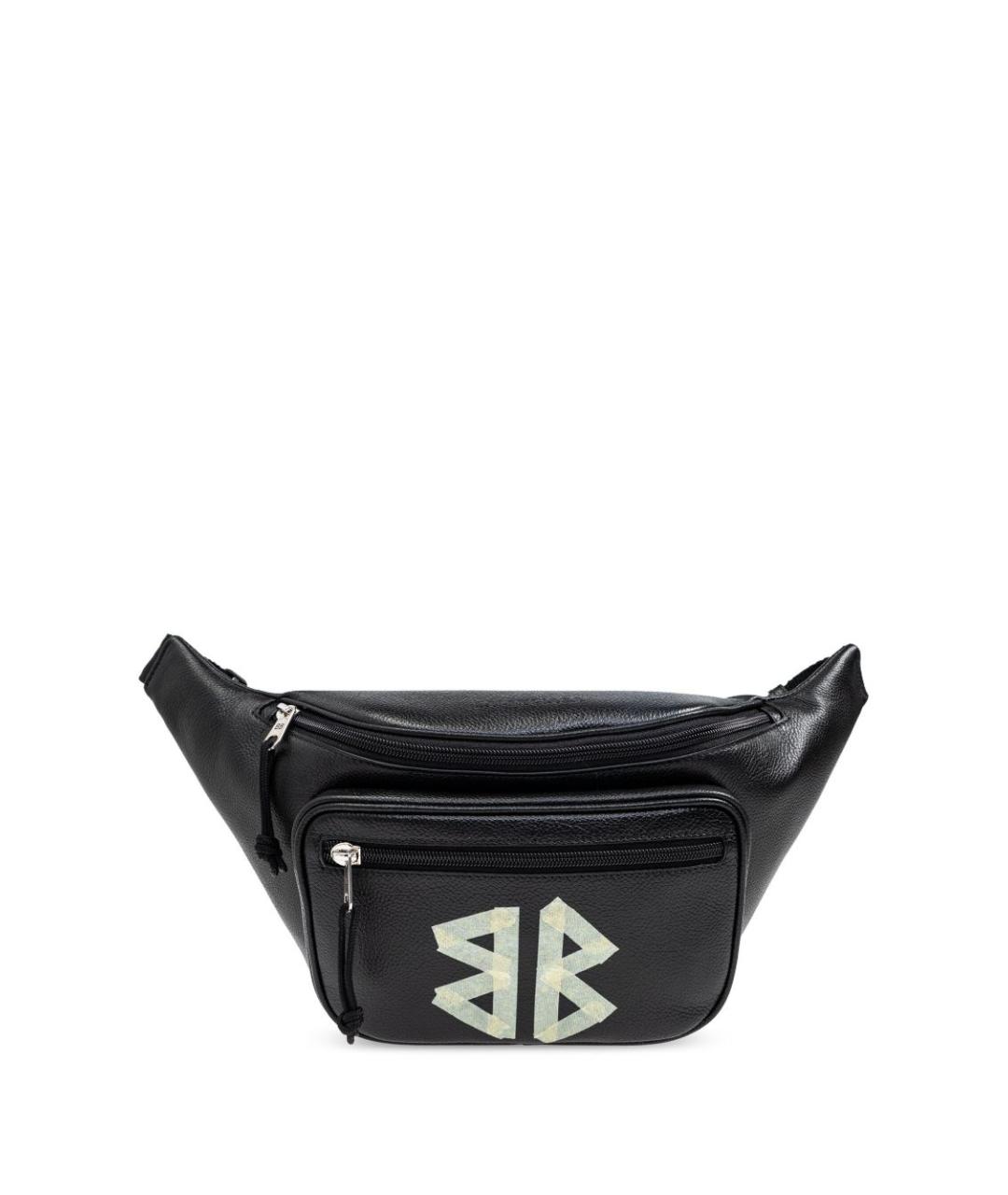 BALENCIAGA Черная кожаная поясная сумка, фото 1