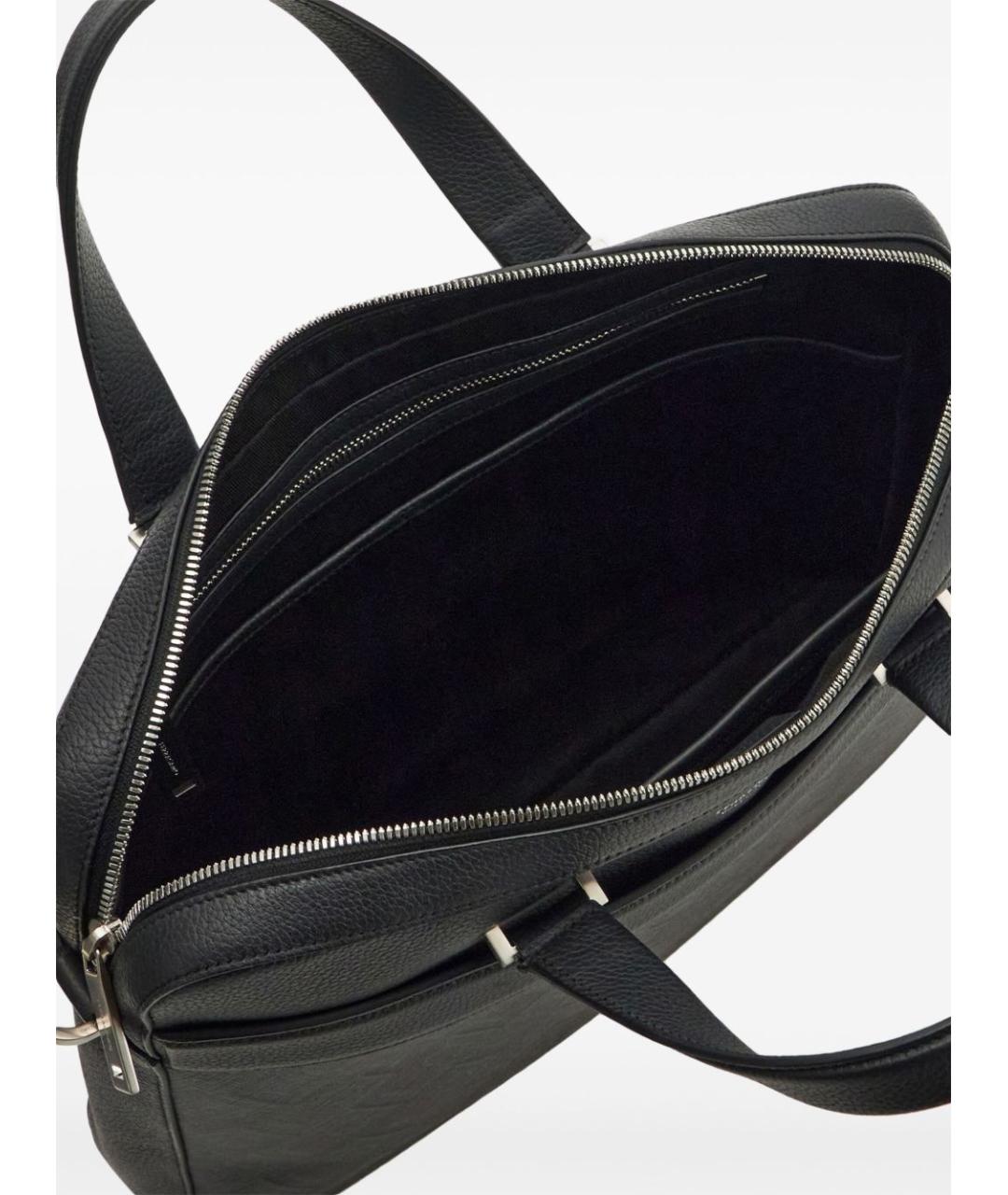 FERRAGAMO Черный кожаный портфель, фото 2