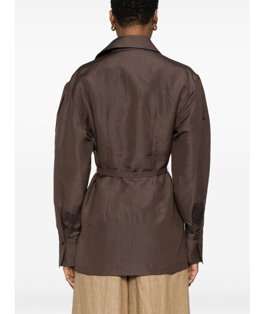 MAX MARA Коричневая льняная рубашка, фото 3