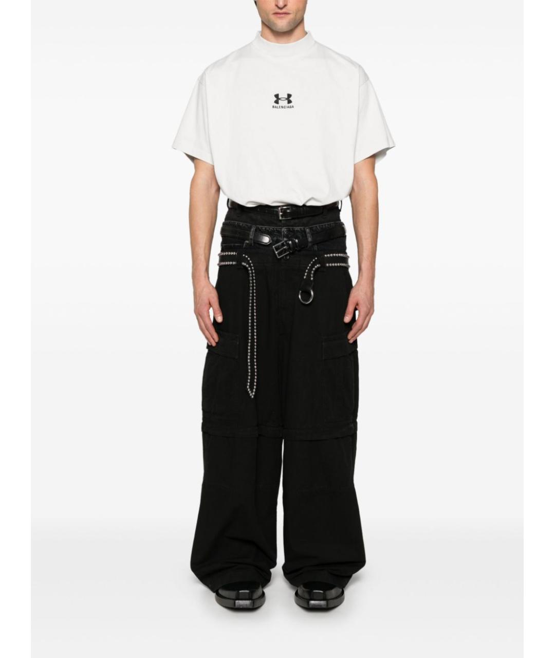 BALENCIAGA Черные хлопковые повседневные брюки, фото 3