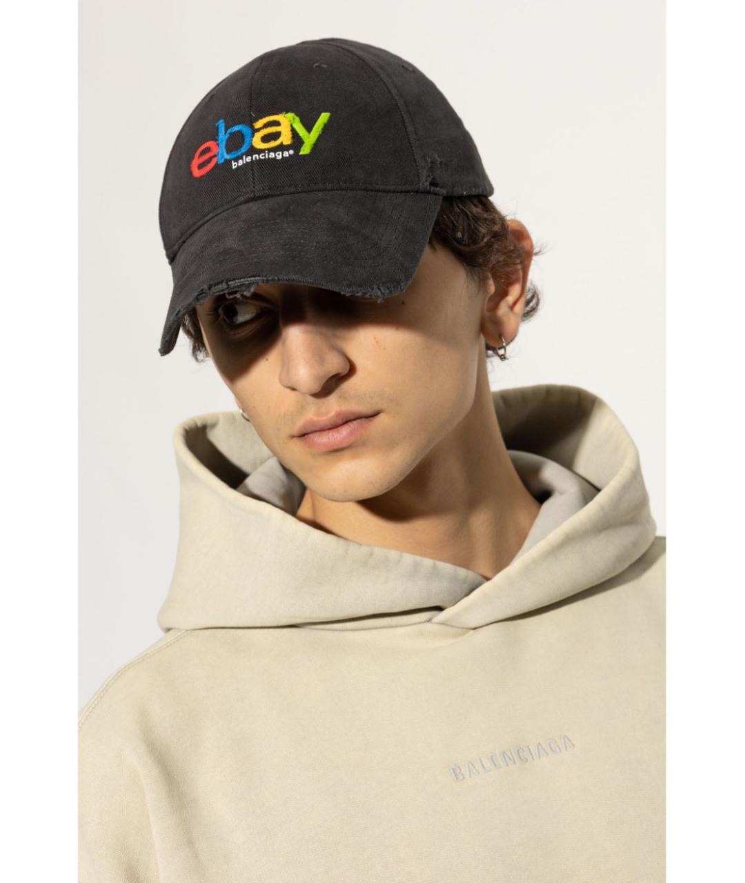 BALENCIAGA Черная хлопковая кепка/бейсболка, фото 4