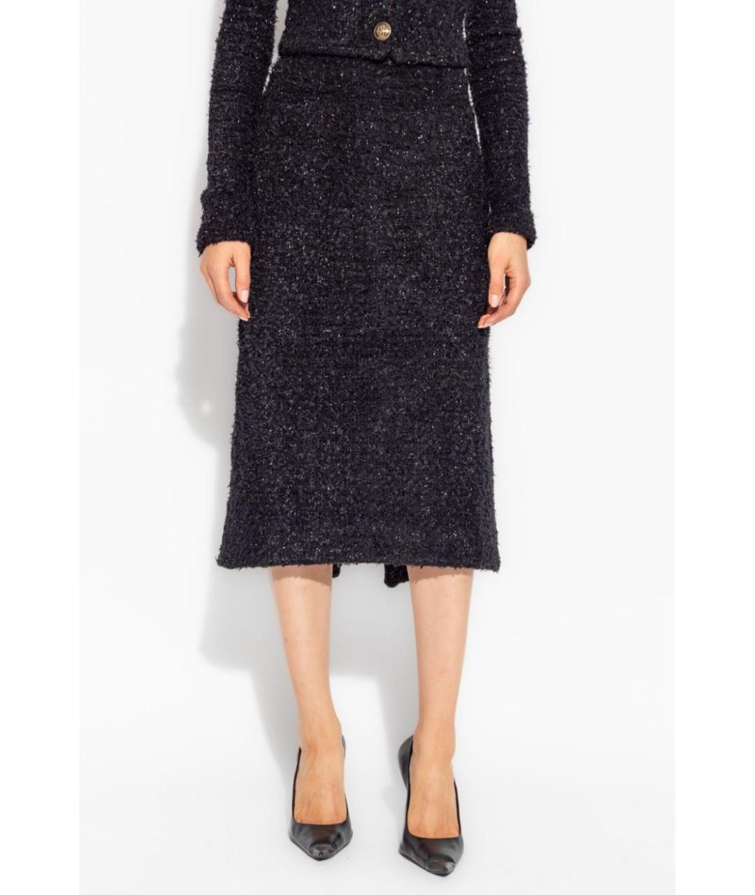 BALENCIAGA Черная хлопковая юбка миди, фото 5