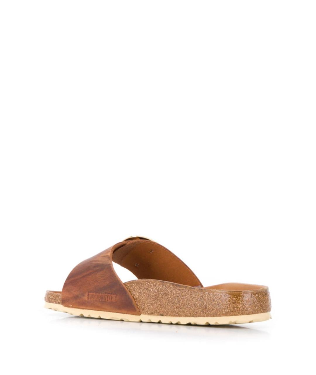 BIRKENSTOCK Коричневые кожаные шлепанцы, фото 3