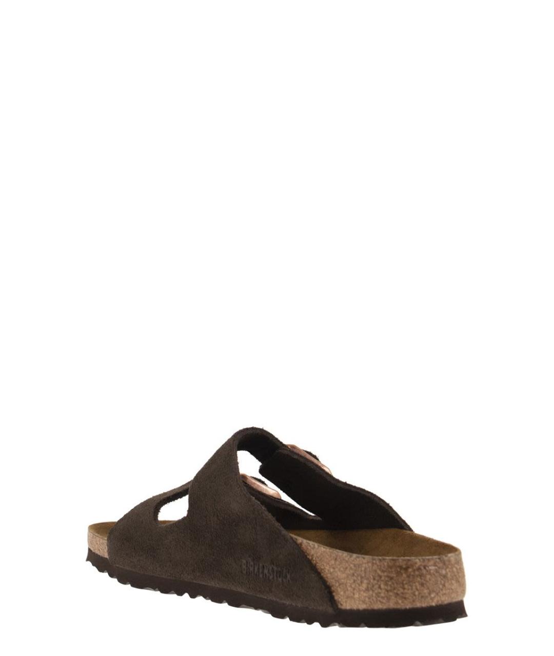 BIRKENSTOCK Коричневые замшевые шлепанцы, фото 3