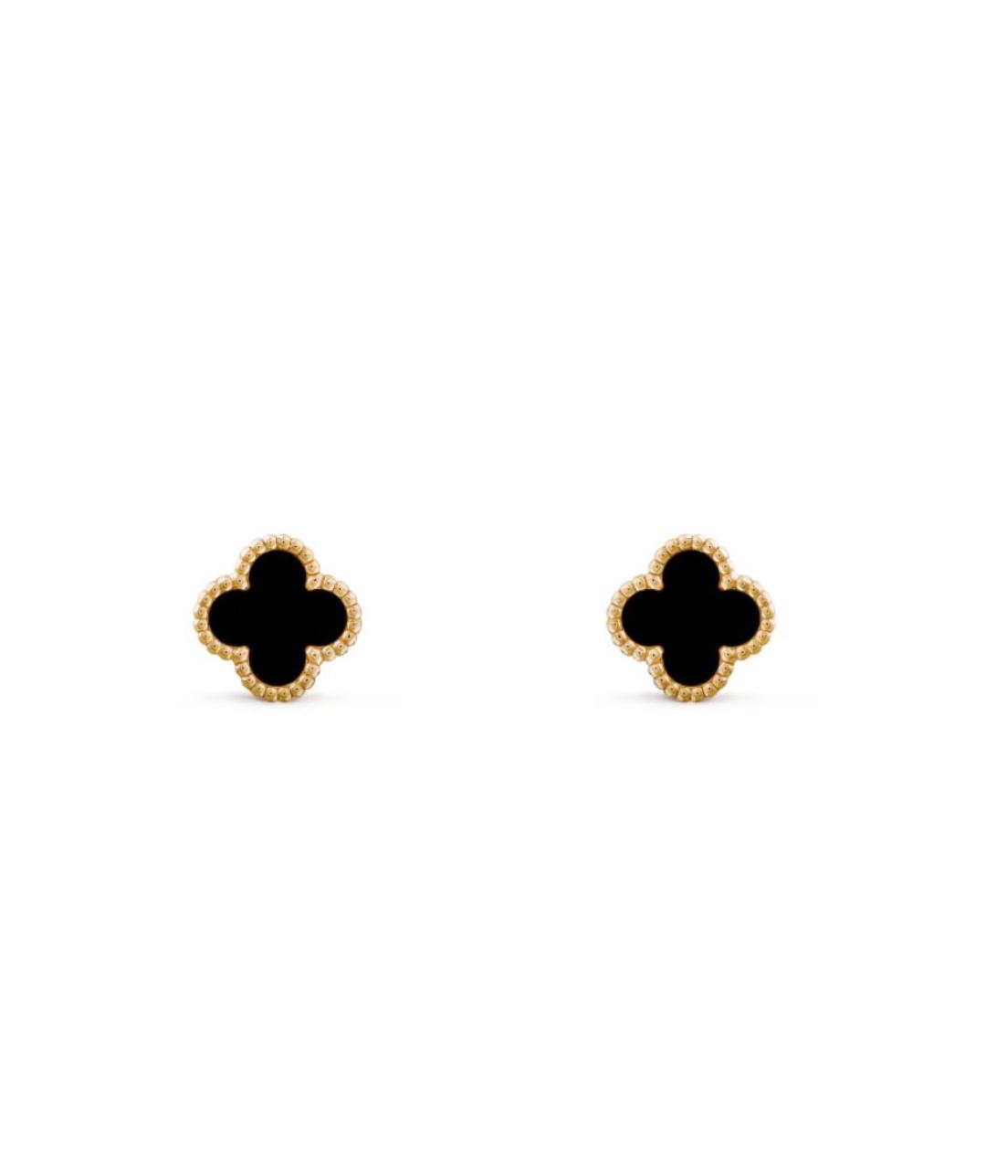 VAN CLEEF & ARPELS Черные серьги из желтого золота, фото 1