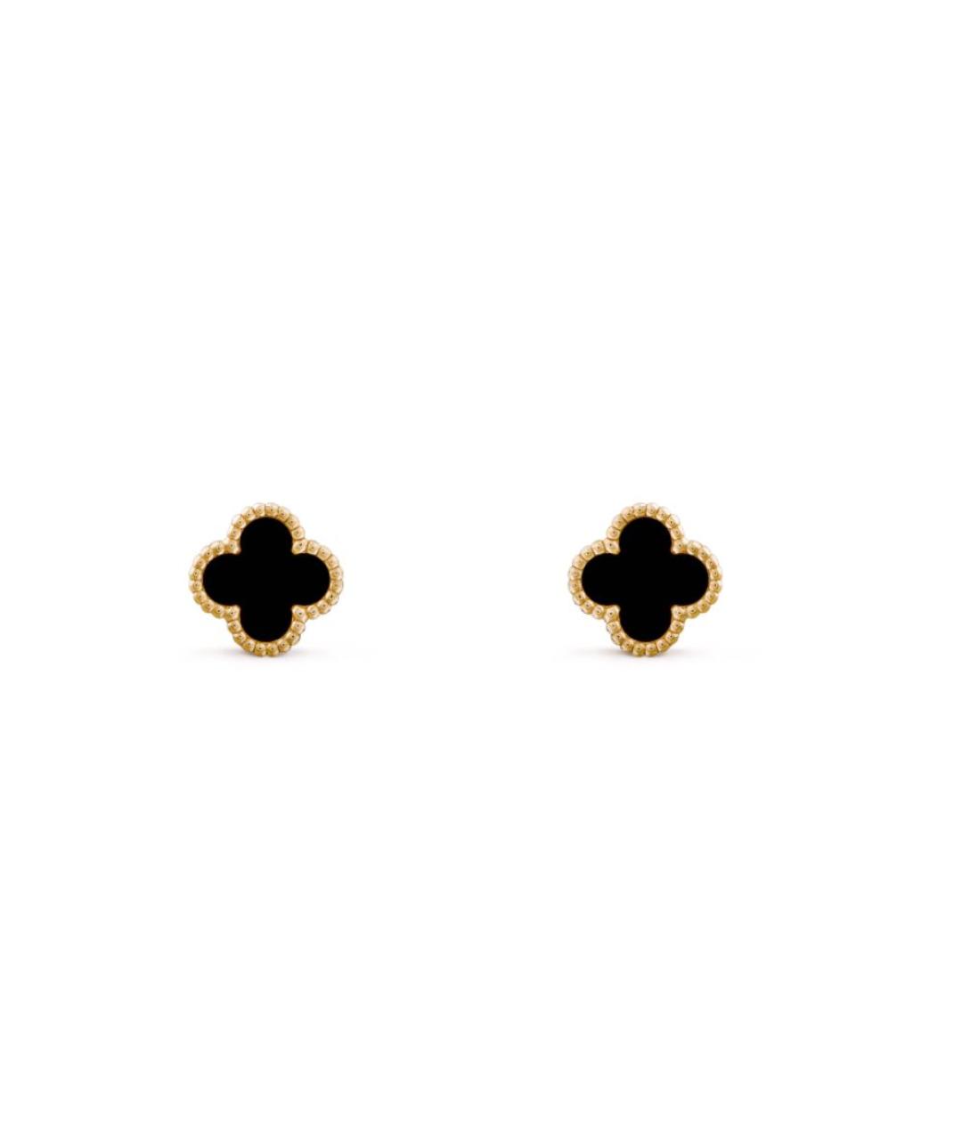 VAN CLEEF & ARPELS Черные серьги из желтого золота, фото 3