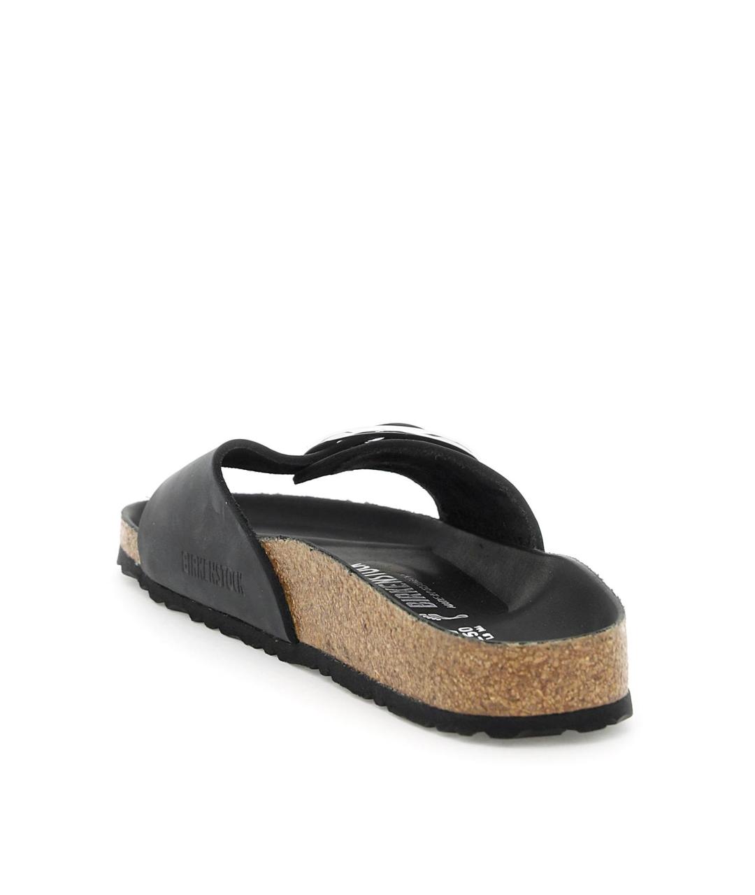 BIRKENSTOCK Черные кожаные шлепанцы, фото 4