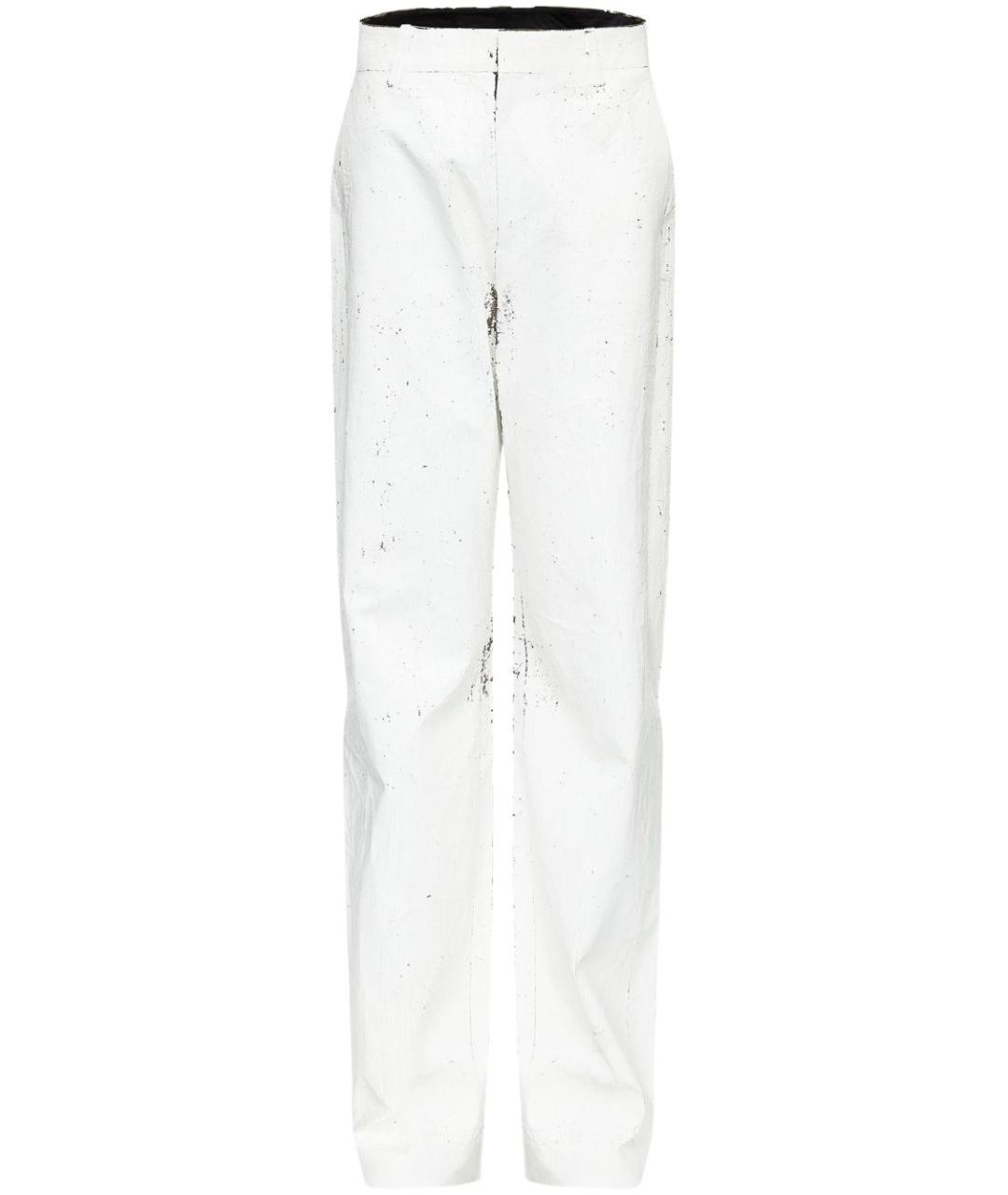 MAISON MARGIELA Белые полиэстеровые прямые брюки, фото 1