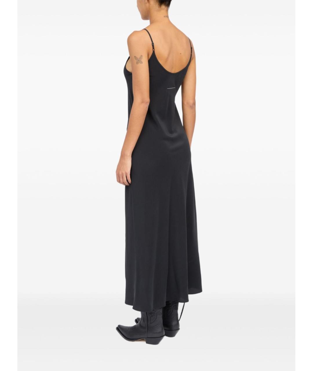 MAISON MARGIELA Черное шелковое повседневное платье, фото 3