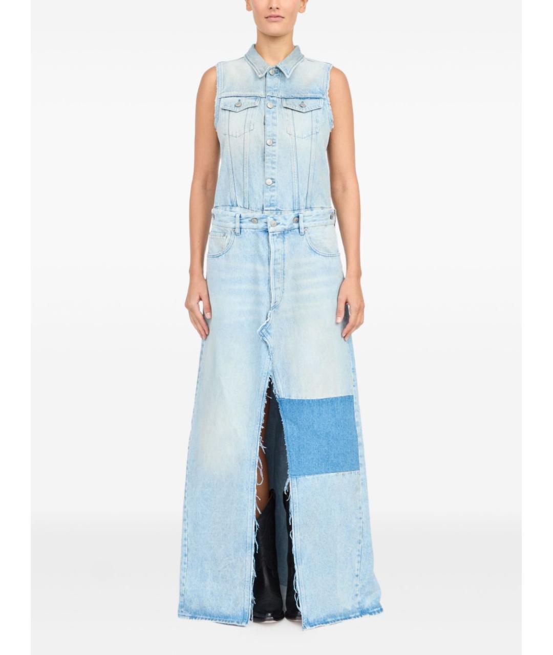 MAISON MARGIELA Голубое хлопковое повседневное платье, фото 2