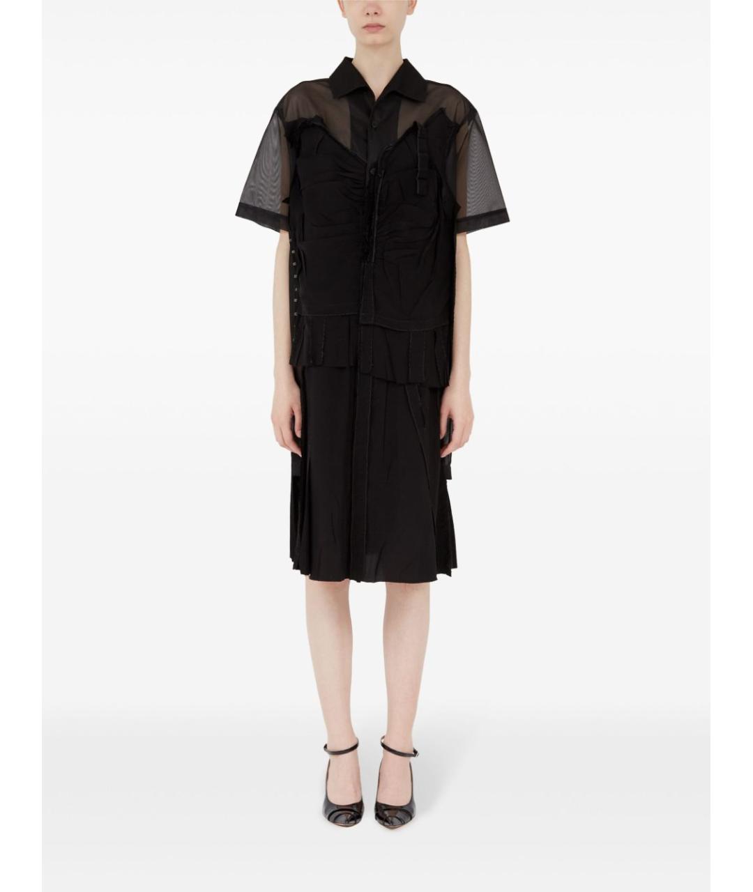MAISON MARGIELA Черное полиэстеровое повседневное платье, фото 5