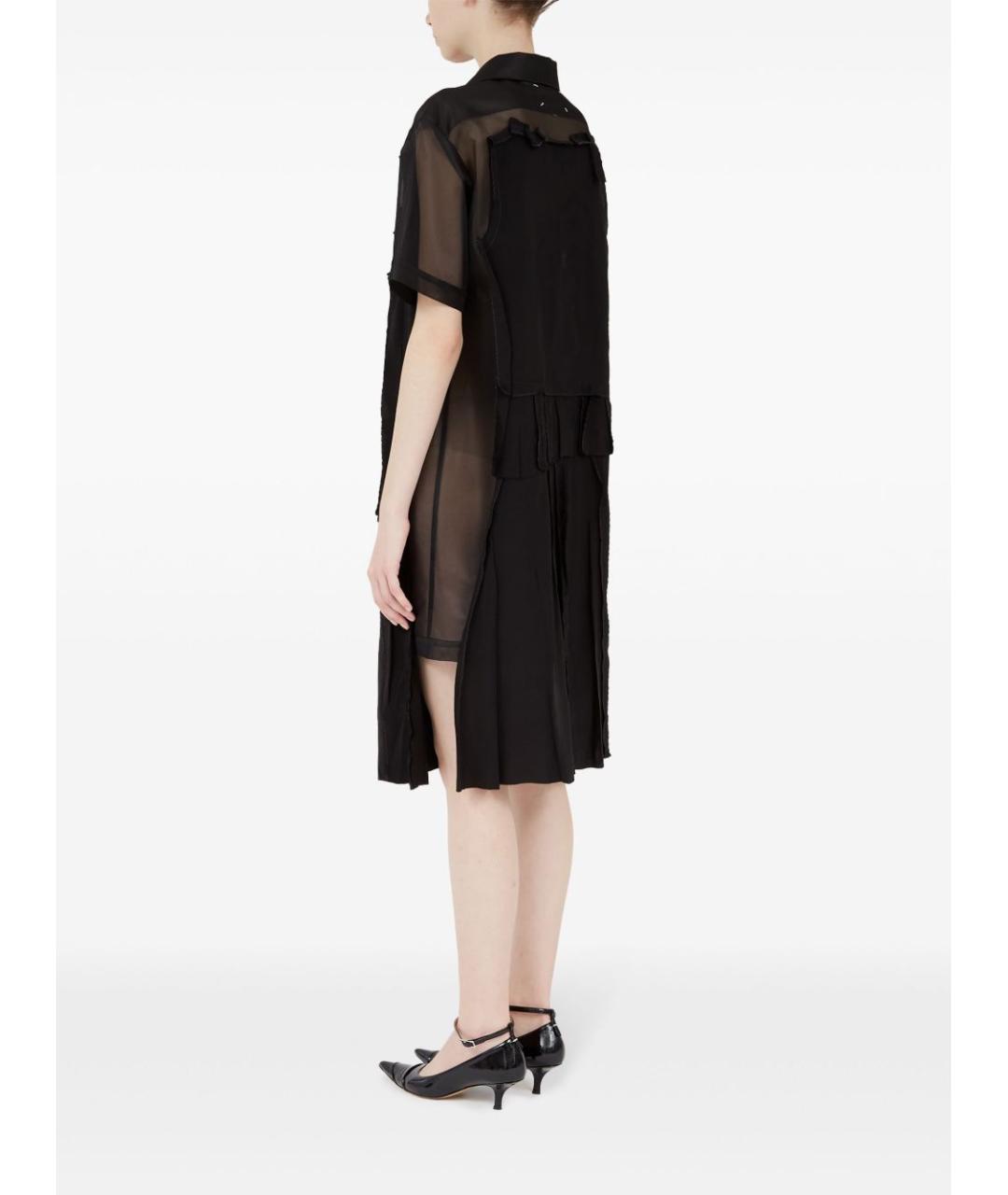 MAISON MARGIELA Черное полиэстеровое повседневное платье, фото 4