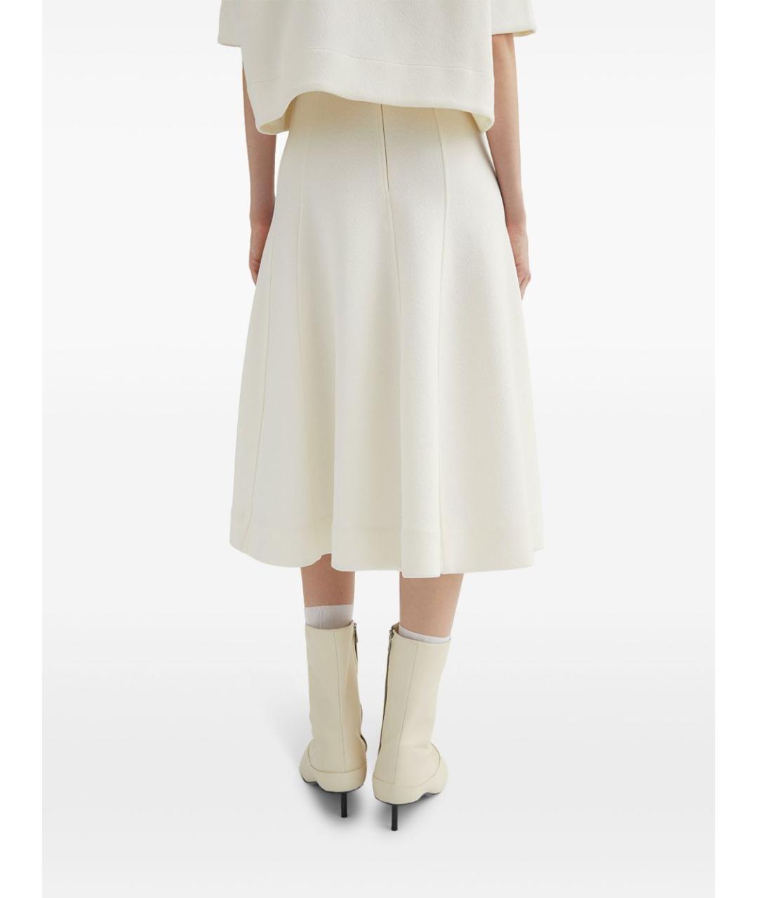JIL SANDER Белая полиамидовая юбка миди, фото 2