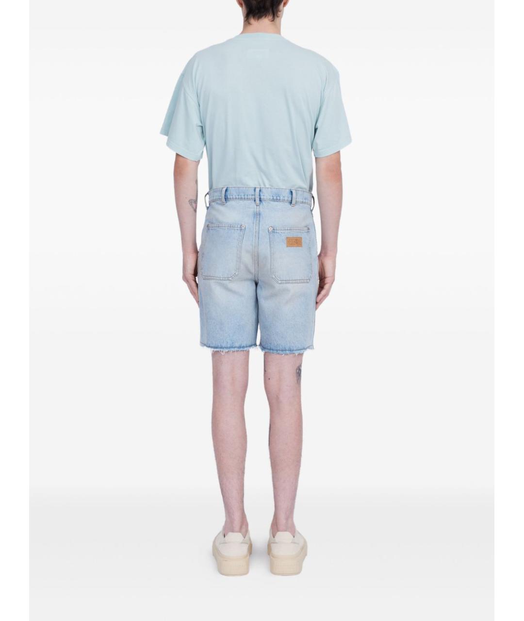 MAISON MARGIELA Голубые хлопковые шорты, фото 2