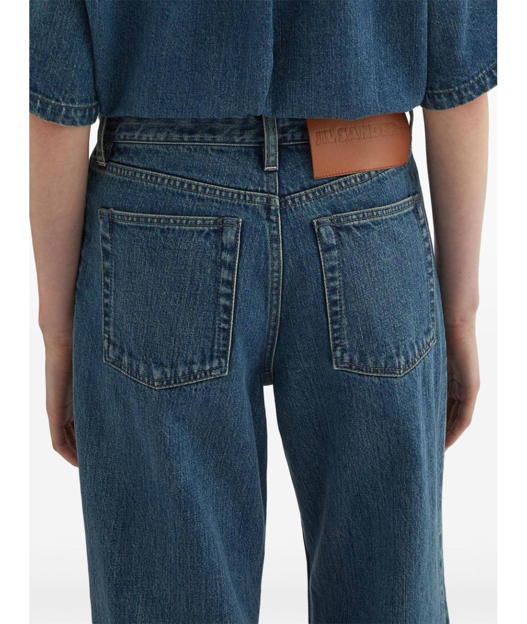 JIL SANDER Синие хлопковые прямые джинсы, фото 3