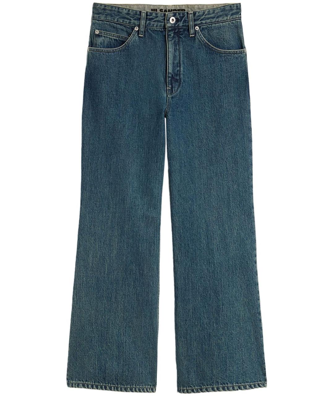 JIL SANDER Синие хлопковые прямые джинсы, фото 1