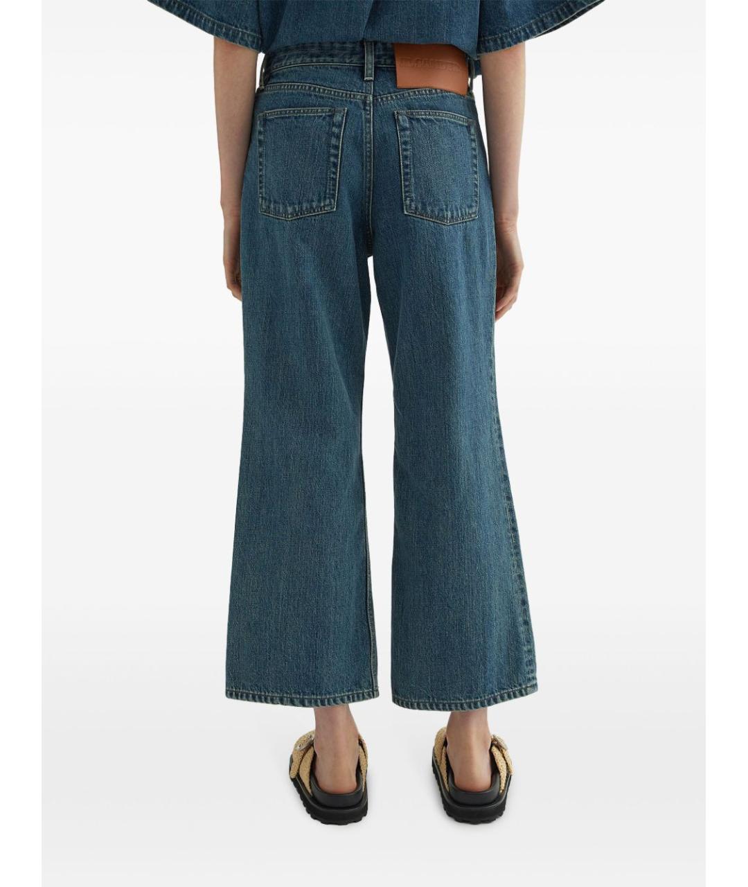 JIL SANDER Синие хлопковые прямые джинсы, фото 4