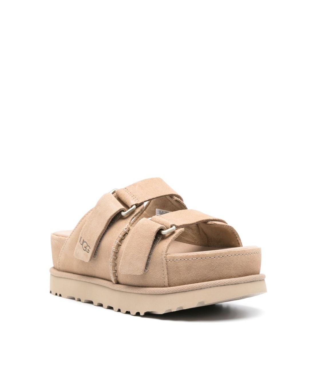 UGG AUSTRALIA Бежевые замшевые сандалии, фото 4
