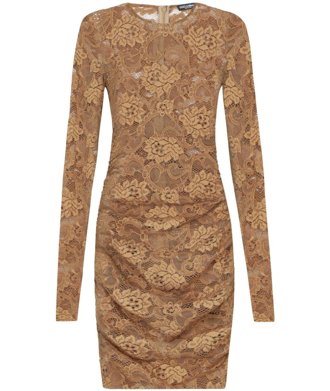 DOLCE&GABBANA Бежевое полиамидовое повседневное платье, фото 1