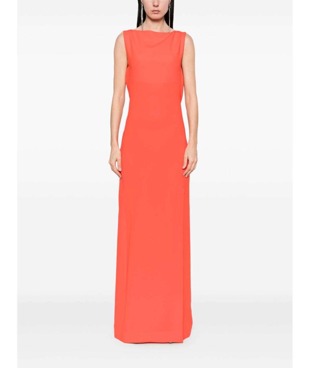 MAX MARA Коралловое ацетатное повседневное платье, фото 4