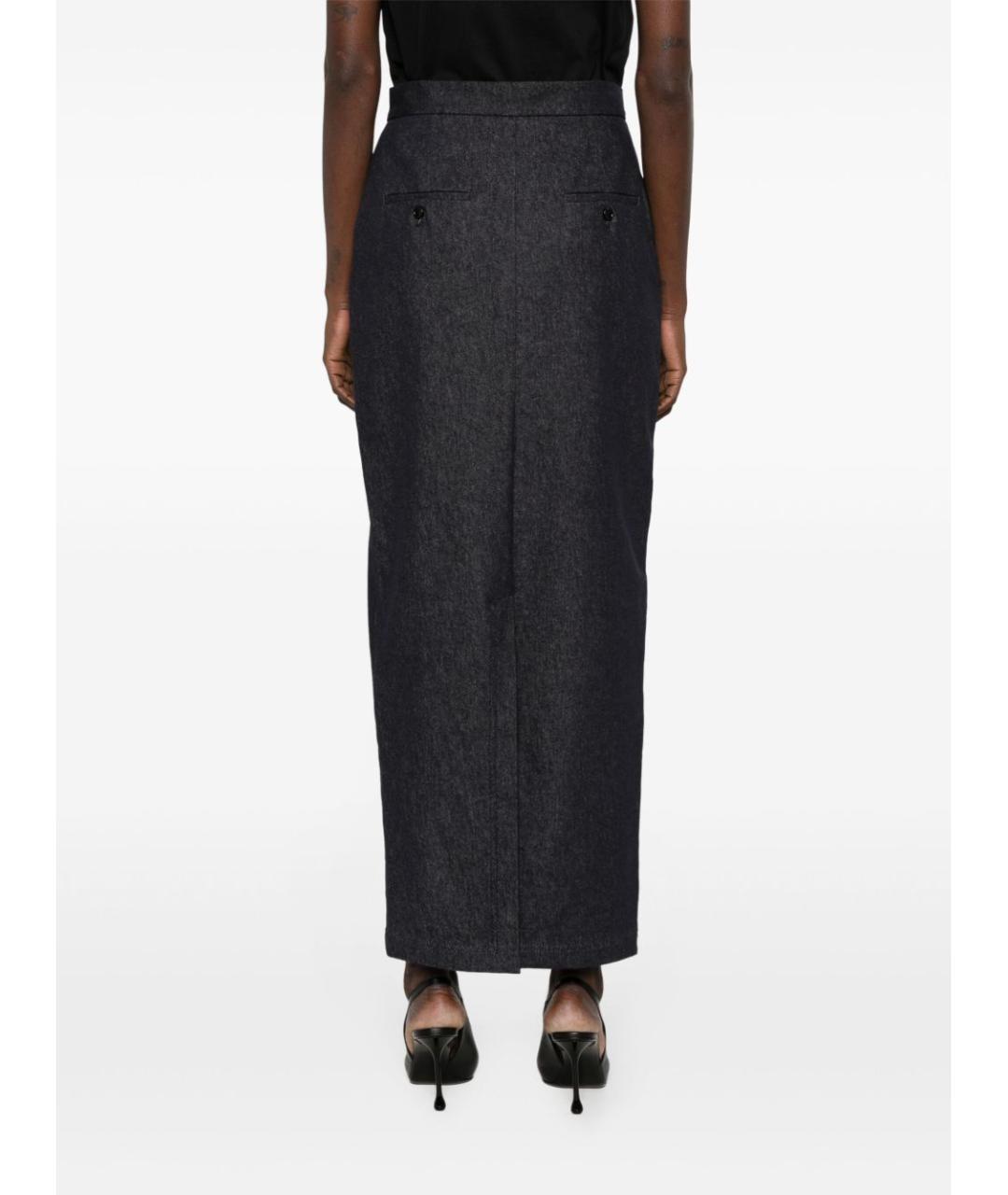 MAX MARA Темно-синяя хлопковая юбка миди, фото 2