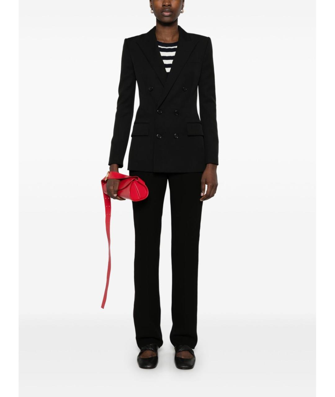MAX MARA Черные полиэстеровые прямые брюки, фото 2