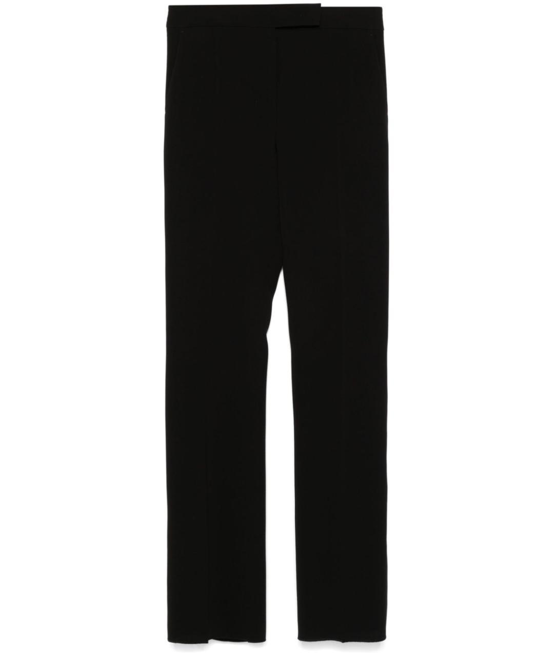 MAX MARA Черные полиэстеровые прямые брюки, фото 1