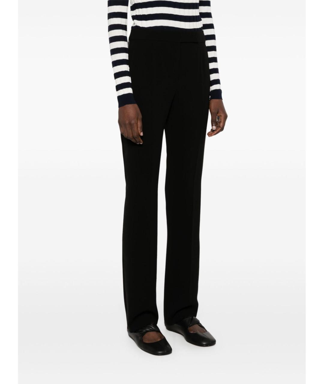 MAX MARA Черные полиэстеровые прямые брюки, фото 3