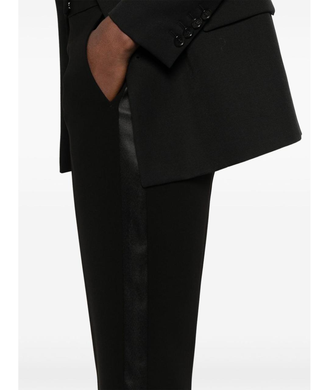 MAX MARA Черные полиэстеровые прямые брюки, фото 4