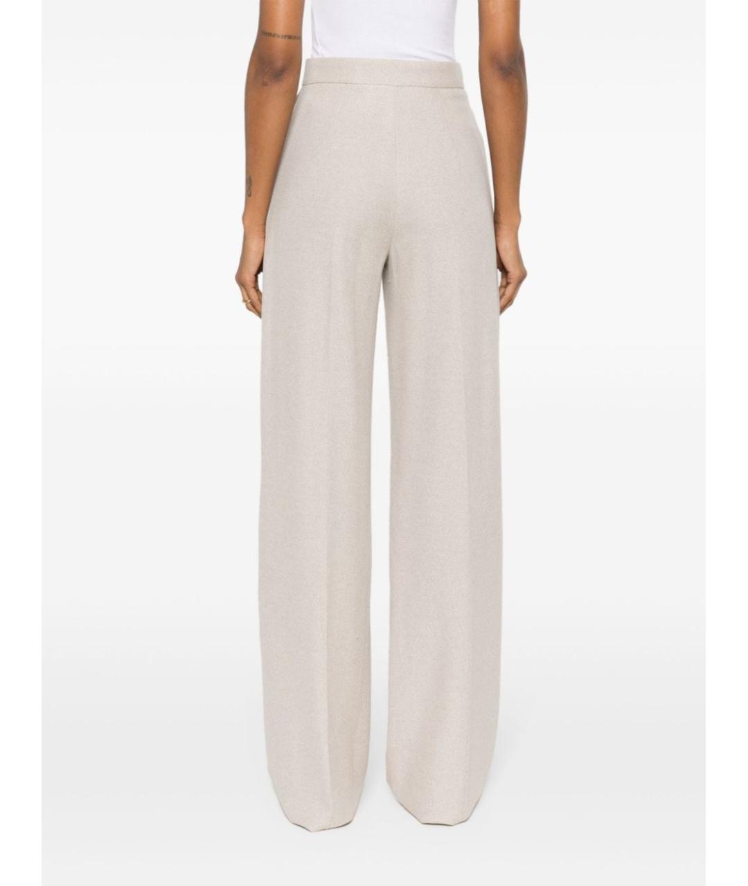 MAX MARA Бежевые хлопковые прямые брюки, фото 4