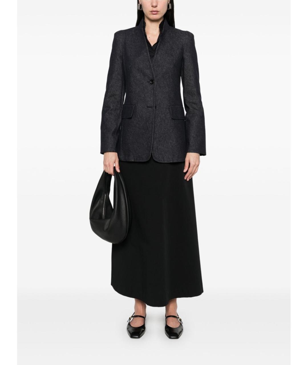 MAX MARA Темно-синий хлопковый жакет/пиджак, фото 5