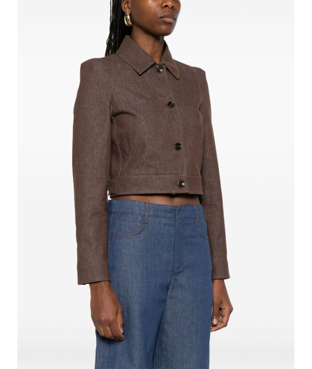 MAX MARA Коричневая хлопковая куртка, фото 3