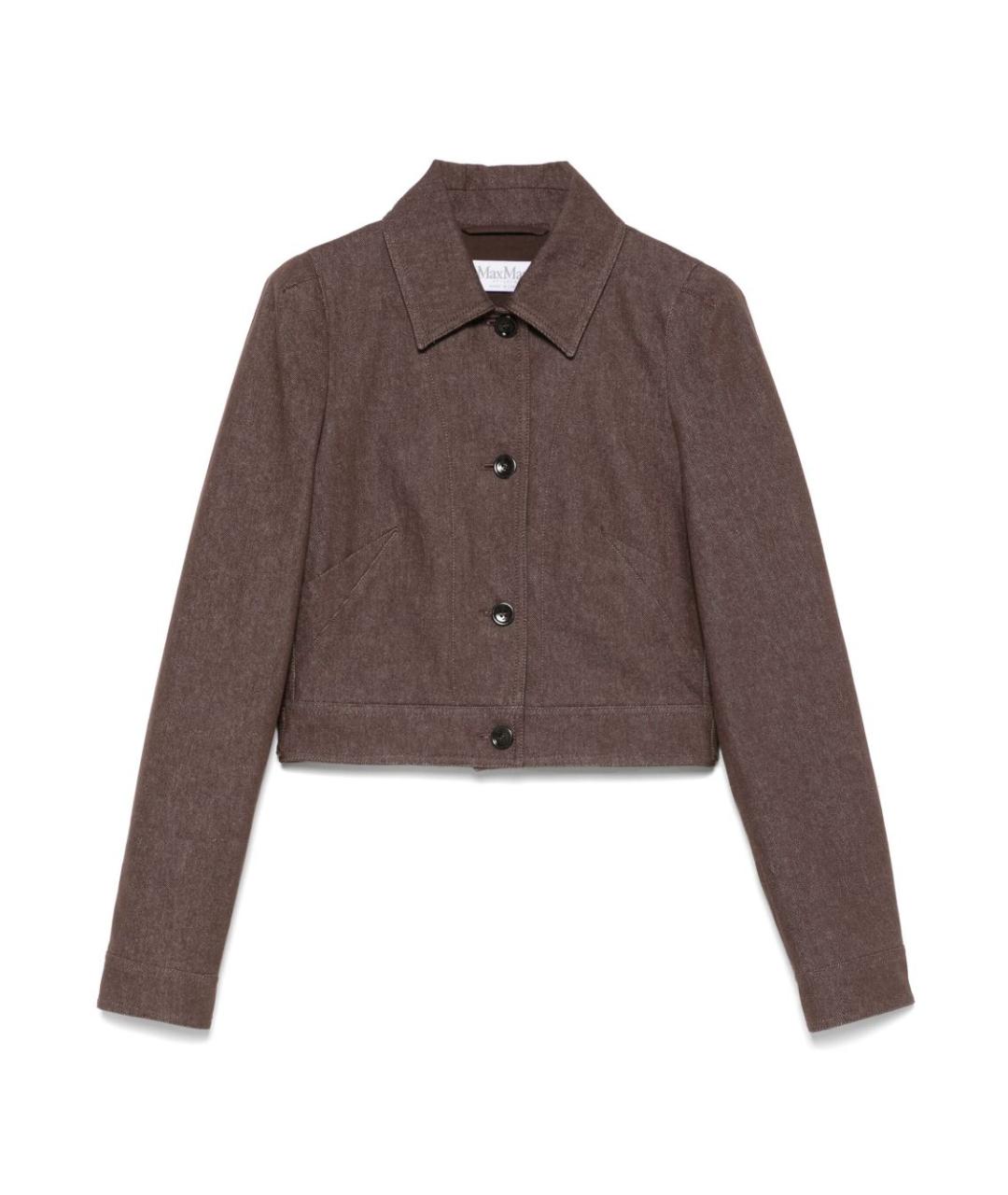 MAX MARA Коричневая хлопковая куртка, фото 1