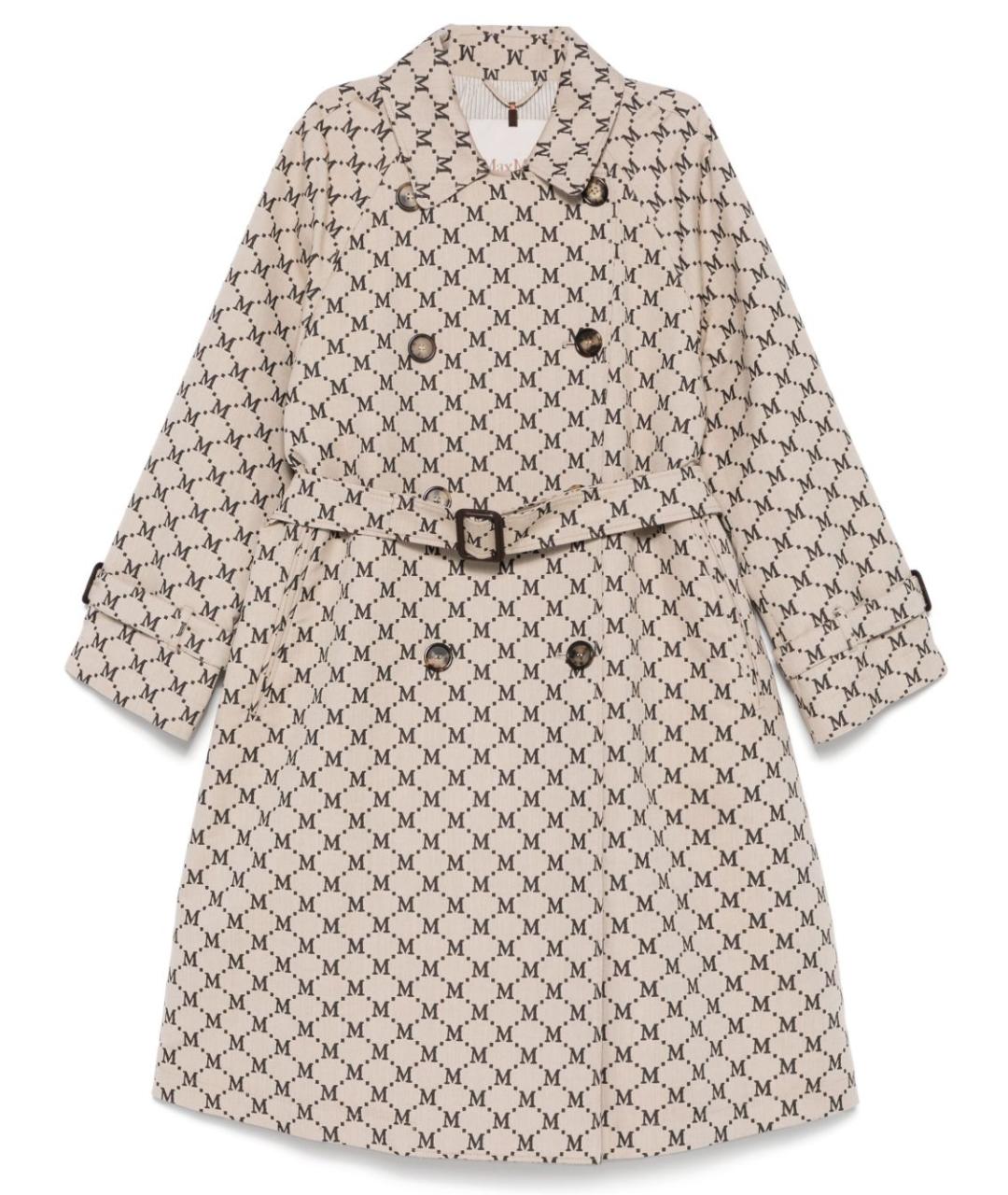 MAX MARA Бежевый хлопко-эластановый тренч/плащ, фото 1