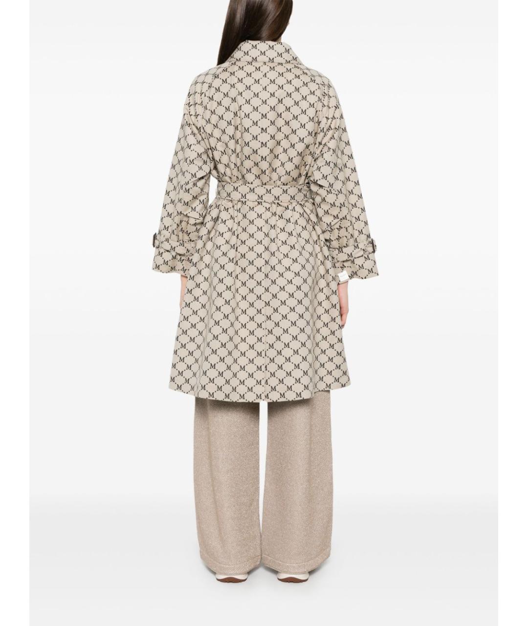 MAX MARA Бежевый хлопко-эластановый тренч/плащ, фото 2