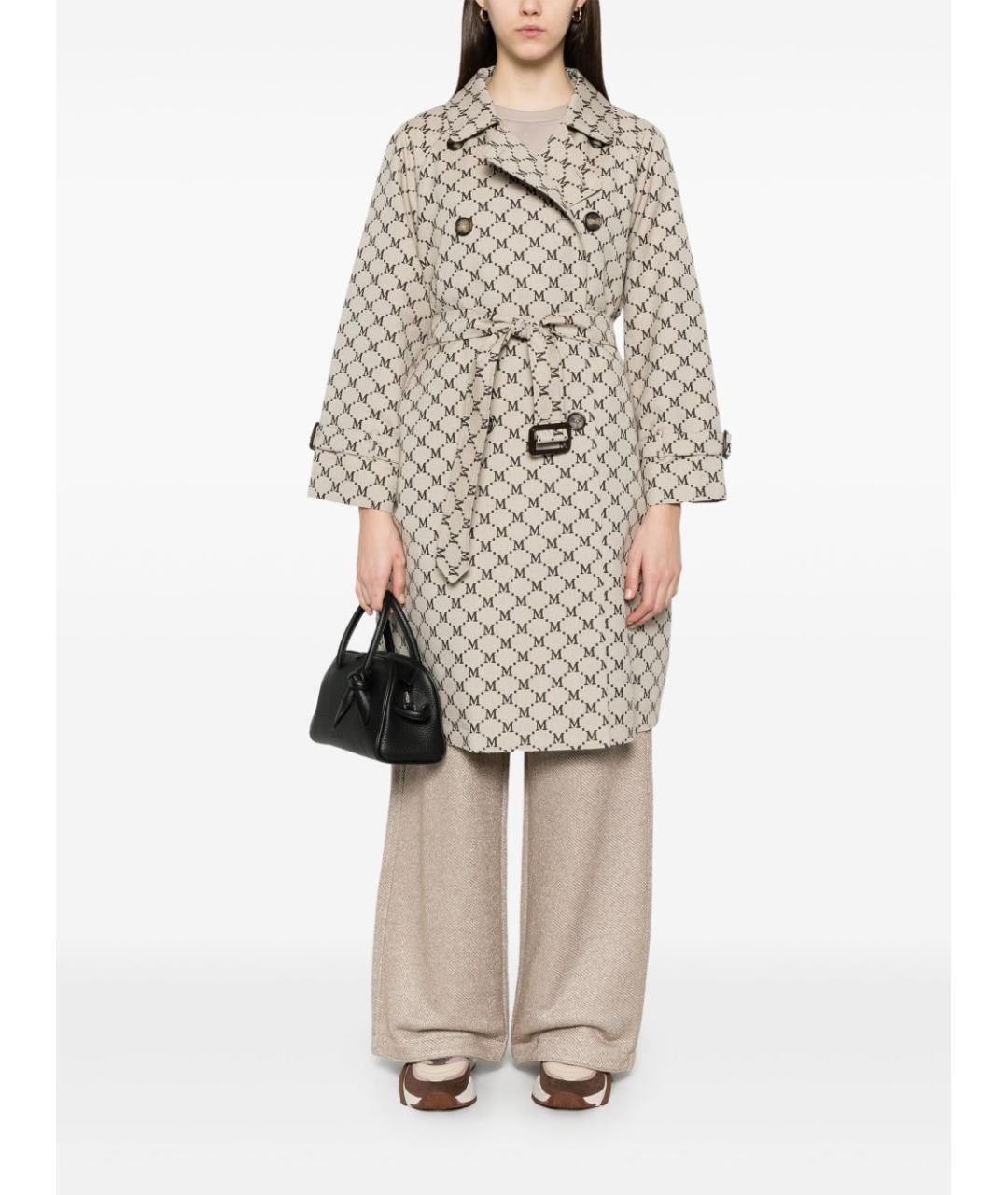MAX MARA Бежевый хлопко-эластановый тренч/плащ, фото 4