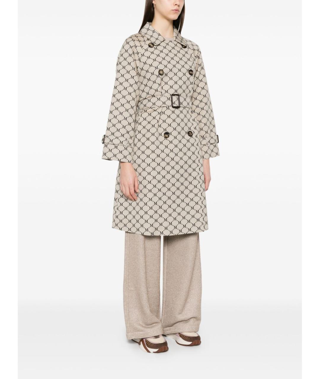 MAX MARA Бежевый хлопко-эластановый тренч/плащ, фото 5