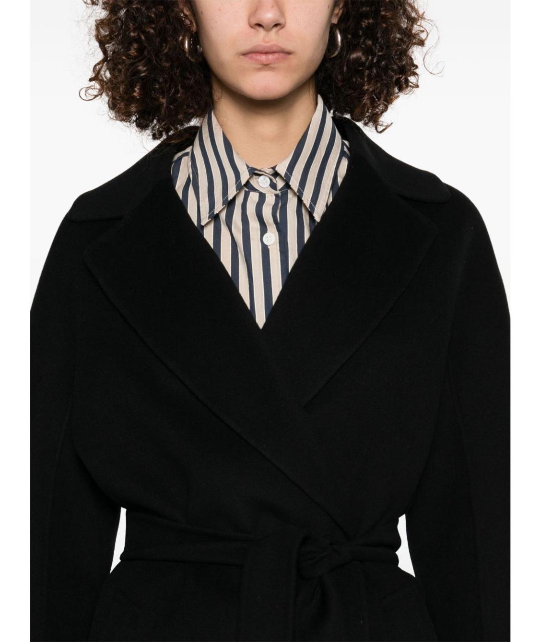 'S MAX MARA Черное шерстяное пальто, фото 2