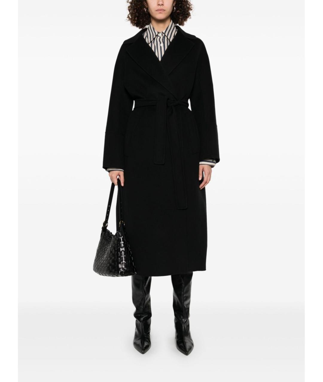 'S MAX MARA Черное шерстяное пальто, фото 3