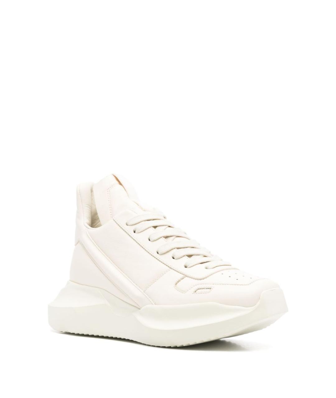 RICK OWENS Белые кожаные кроссовки, фото 3