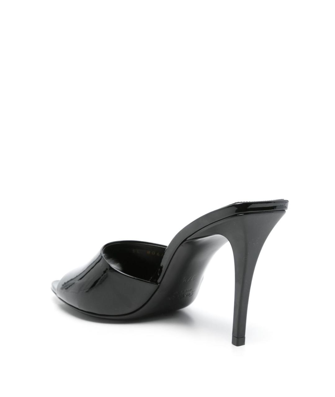 SAINT LAURENT Черные кожаные мюли, фото 3