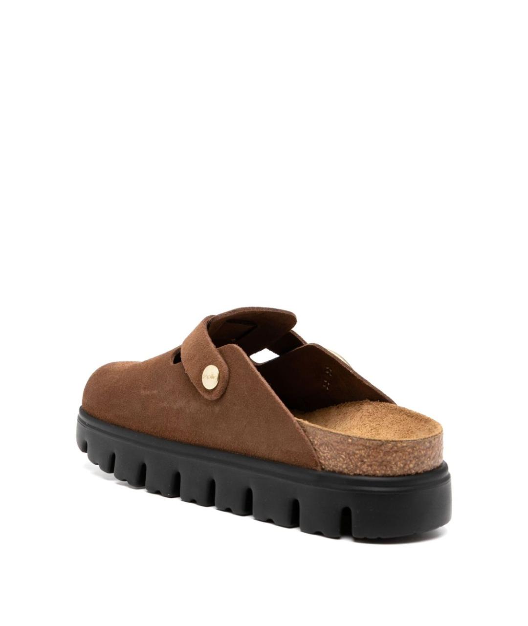 BIRKENSTOCK Коричневые кожаные сабо, фото 3